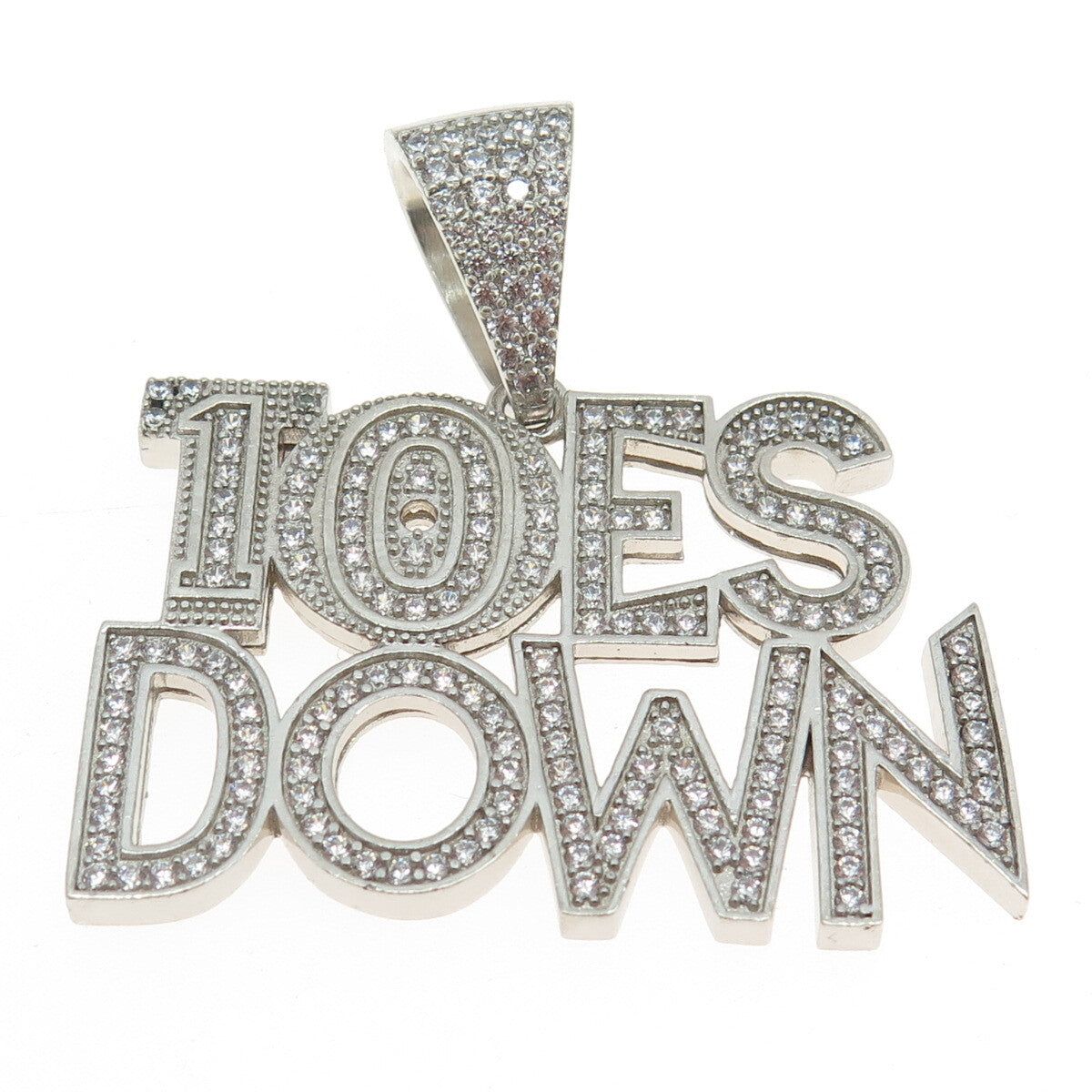 925 Sterling Silver Round-Cut C Z "Toes Down" Pendant