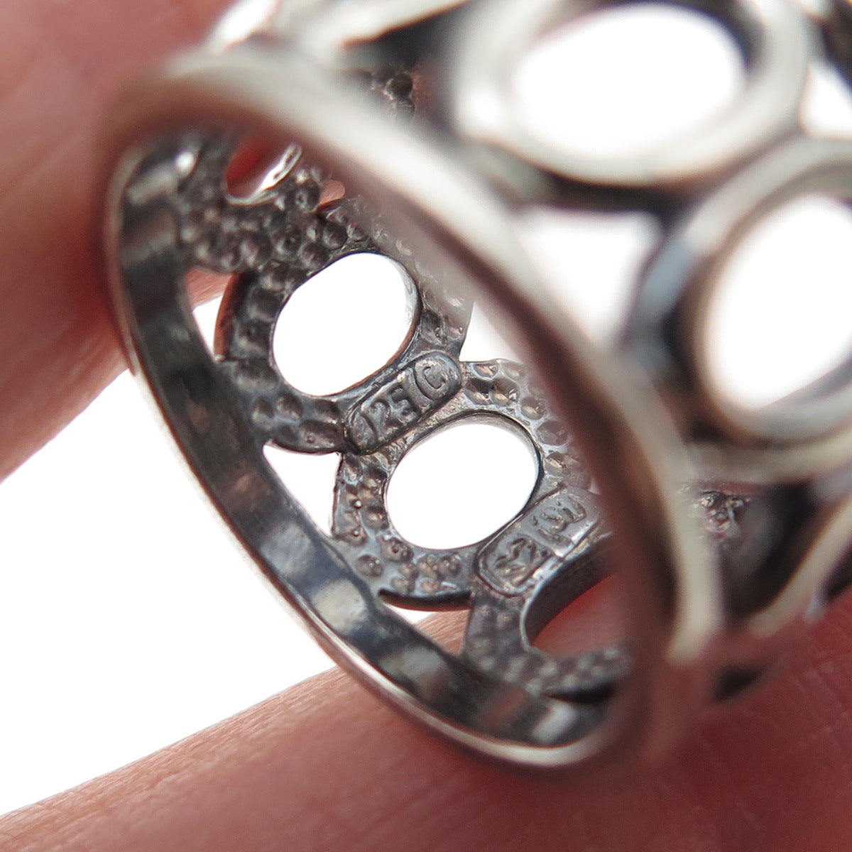 925 Sterling Silver Vintage 2000 Millennium Wide Band Ring Size 7