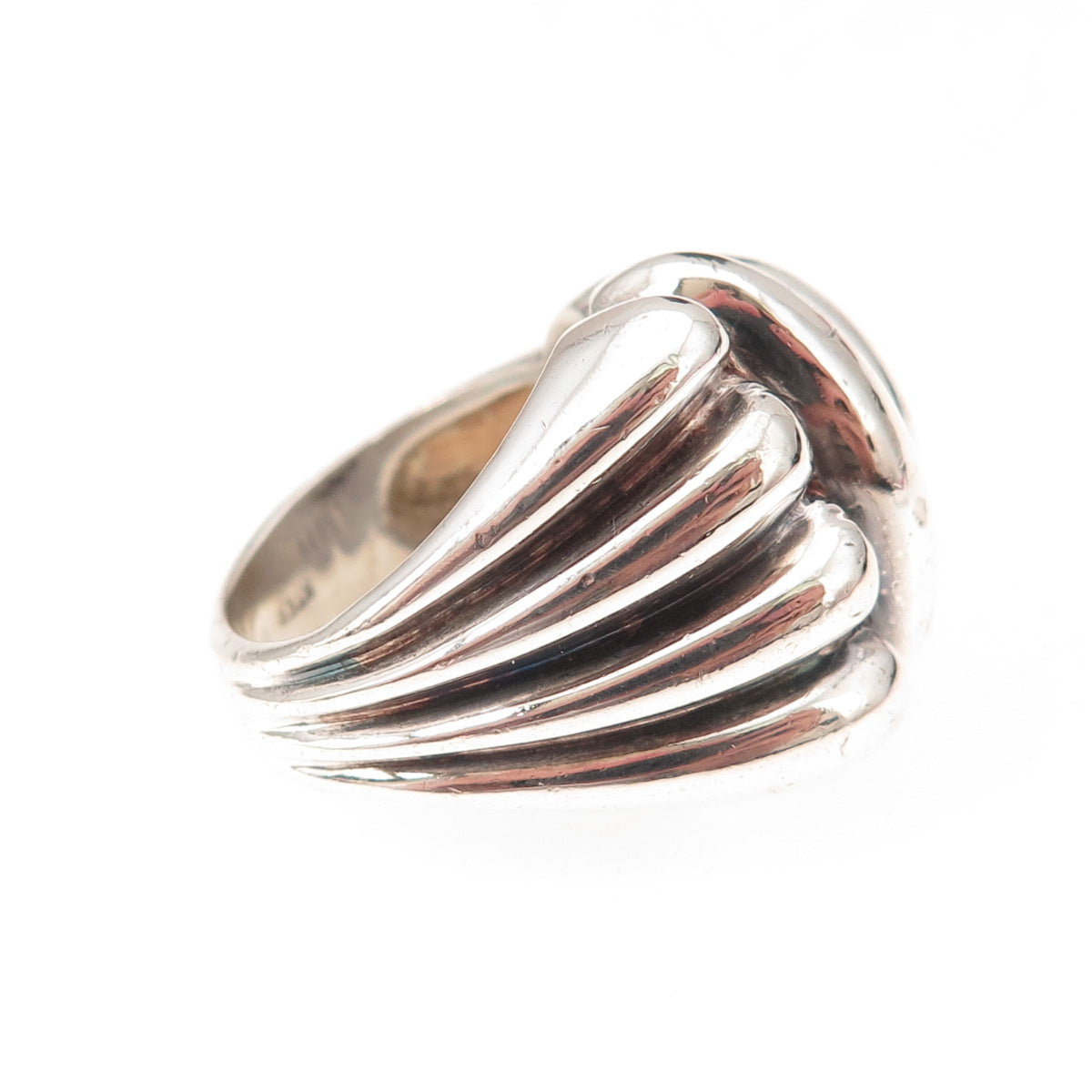 925 Sterling Silver Vintage Modernist Oxidized Ring Size 6