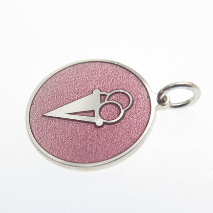 925 Sterling Silver Rose Enamel Ice Cream Round Cut Minimalist Charm Pendant