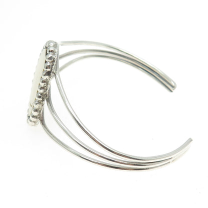 925 Sterling Silver Vintage Southwestern Adjustable Cuff Bracelet 6.5"