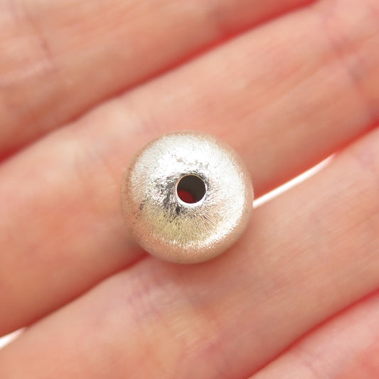 925 Sterling Silver Vintage Textured Slide Bead Charm for Bracelet / Necklace