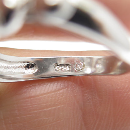 925 Sterling Silver Round-Cut Shaped C Z Flower Blossom Ring Size 7.25