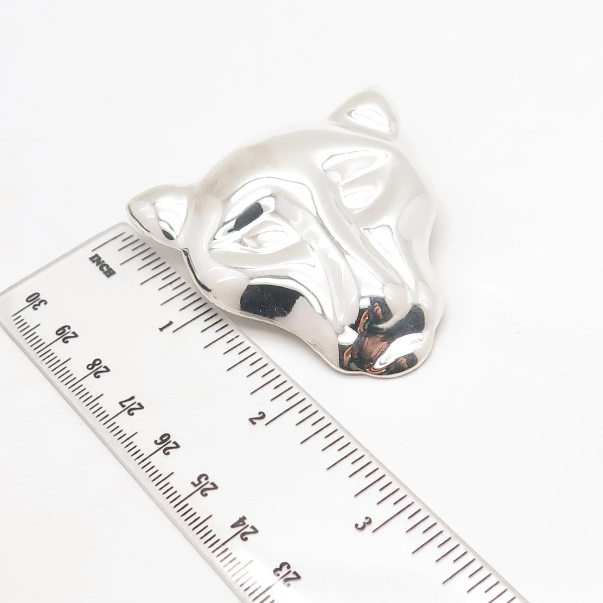 925 Sterling Silver Vintage Mexico Panther Head Pin Brooch / Pendant