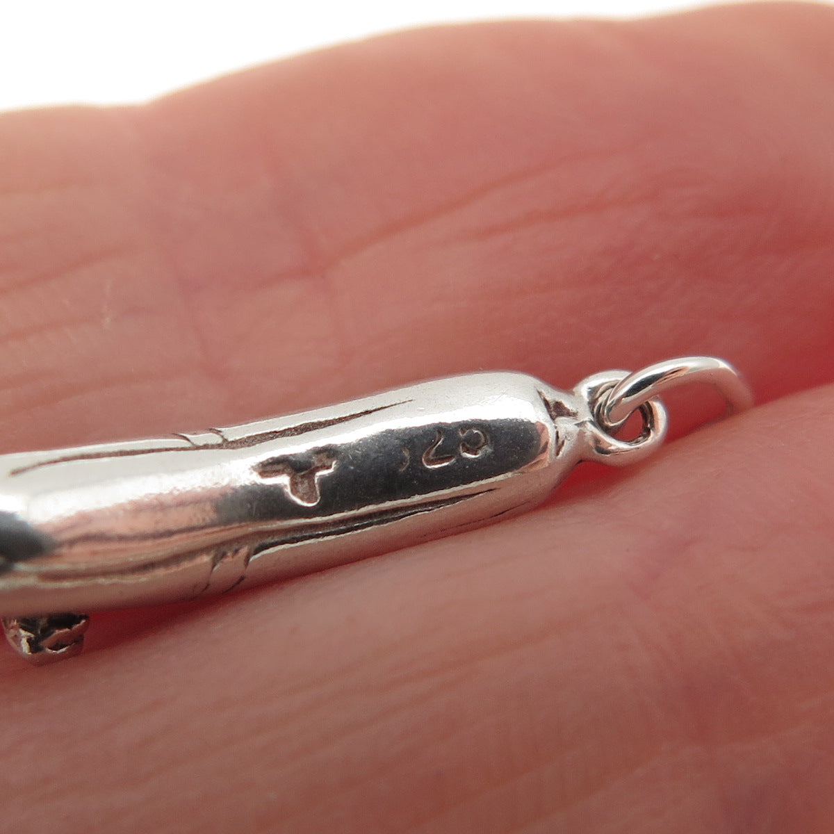 Sunwest 925 Sterling Silver Vintage Ballet Shoe 3D Mini Charm Pendant