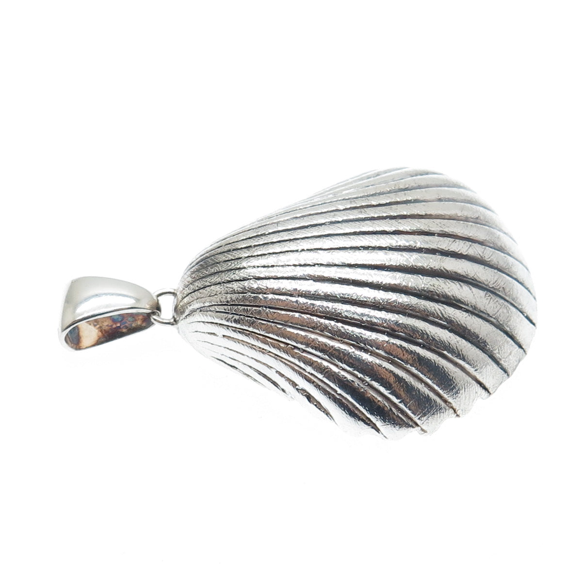 MILOR 925 Sterling Silver Vintage Italy Seashell Oxidized Pendant