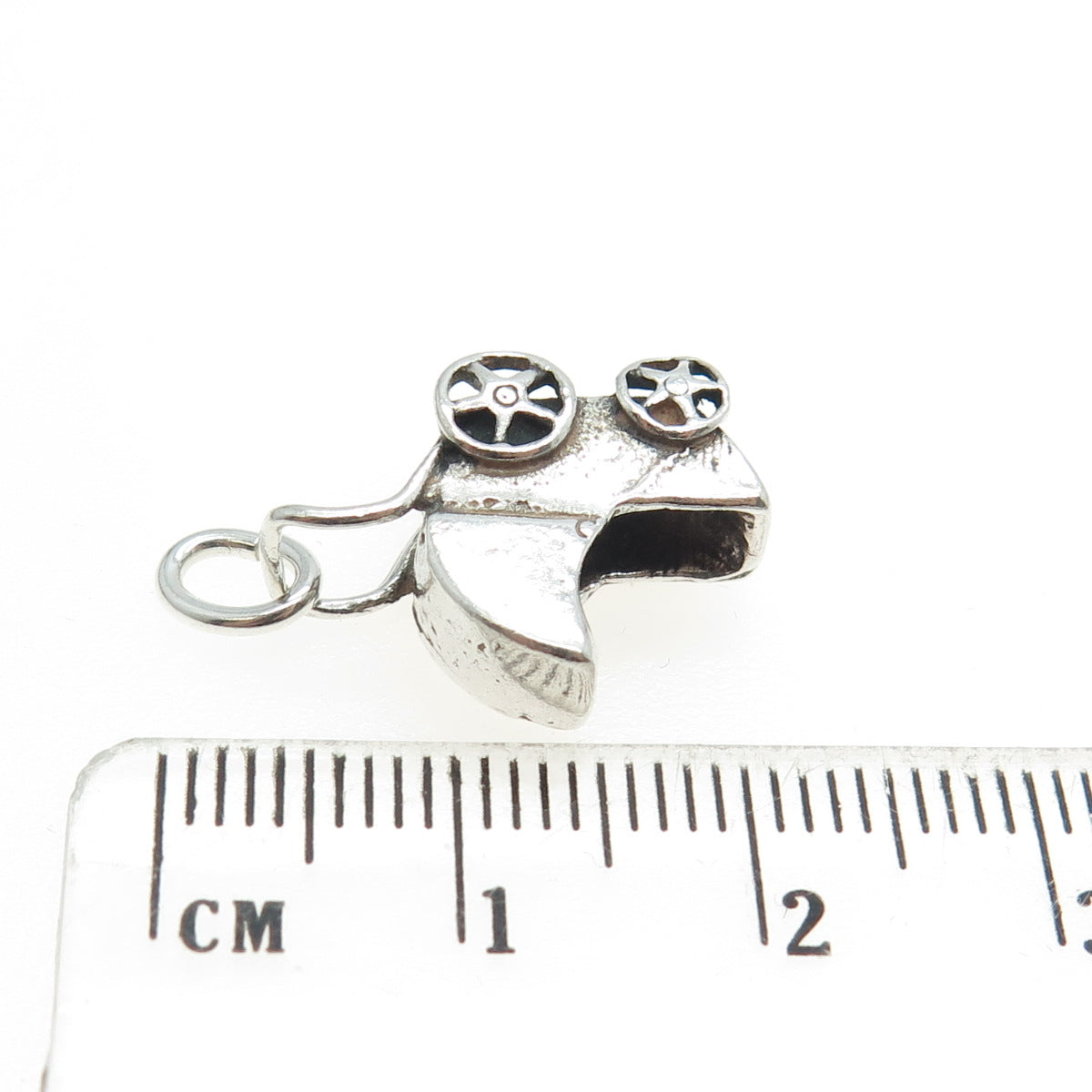 925 Sterling Silver Vintage Baby Carriage 3D Charm Pendant