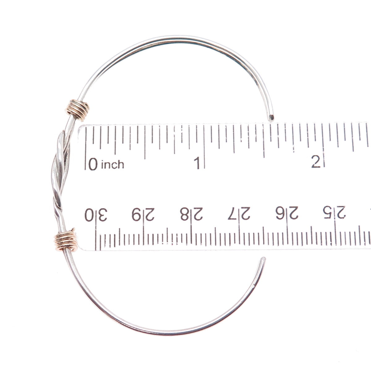 925 Sterling Silver Gold Filled Vintage Love Knot Adjustable Cuff Bracelet 6"