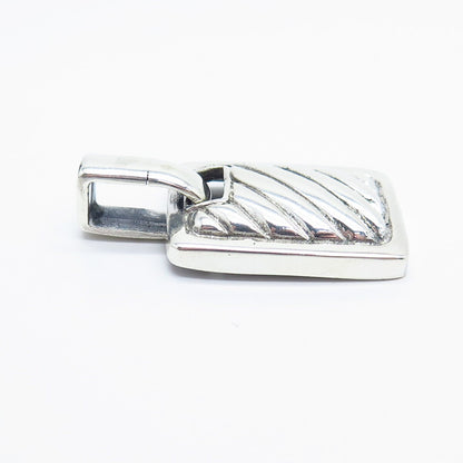 925 Sterling Silver Vintage Striped Pendant