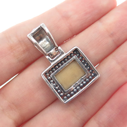 925 Sterling Silver Vintage Real Jasper Beaded Oxidized Charm Pendant