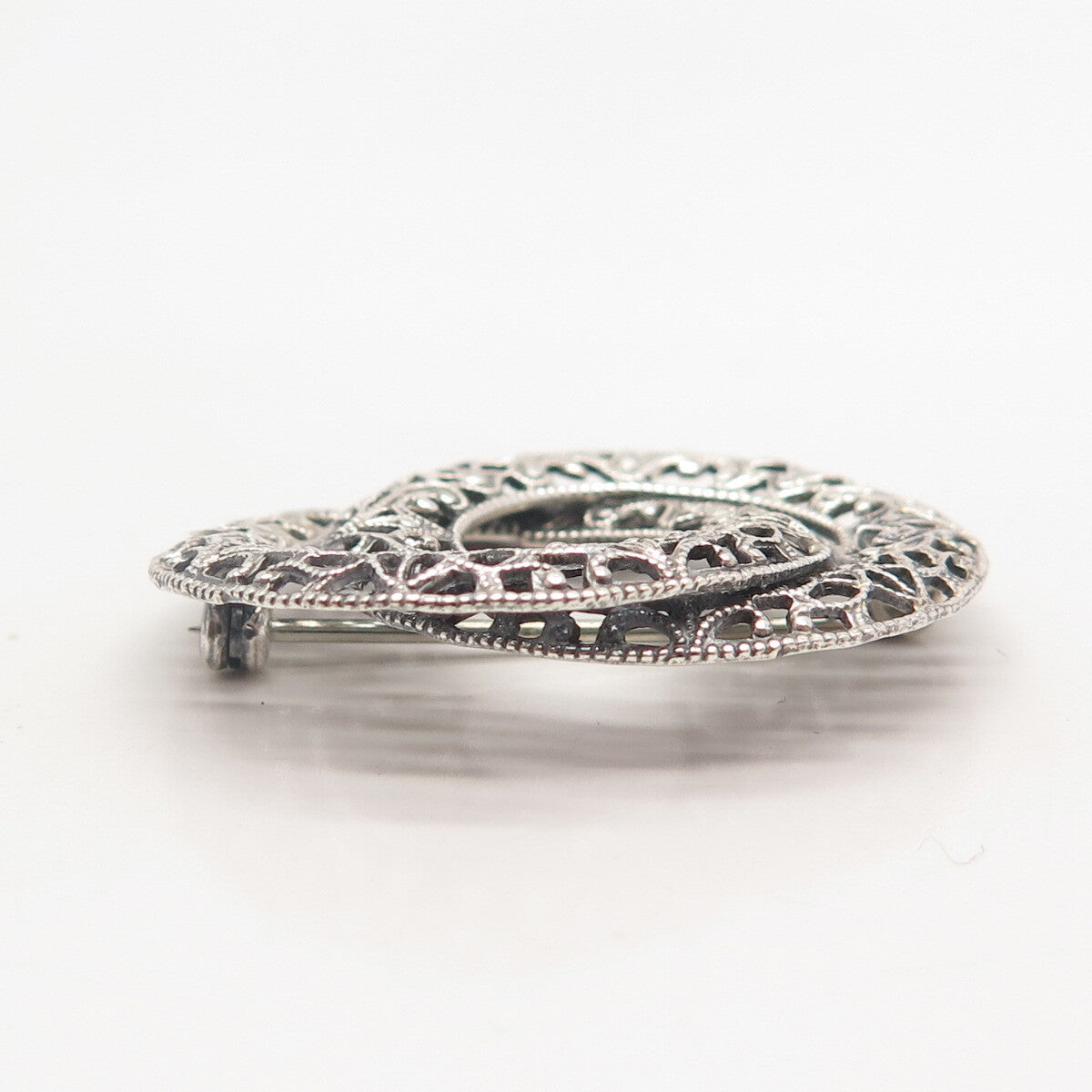 925 Sterling Silver Vintage Jewelart Ornate Pin Brooch