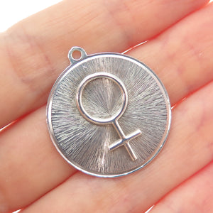 ANGELA CUMMINGS 925 Sterling Silver Vintage Female Symbol Charm Pendant