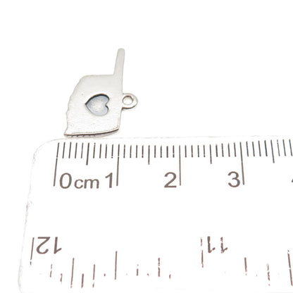 James Avery 925 Sterling Silver Vintage I Love Oklahoma Mini Charm Pendant