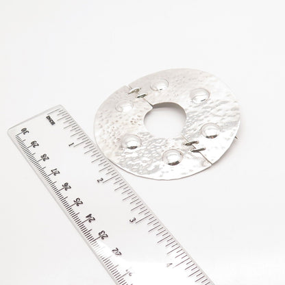 925 Sterling Silver Vintage Mexico Modernist Large Pin Brooch