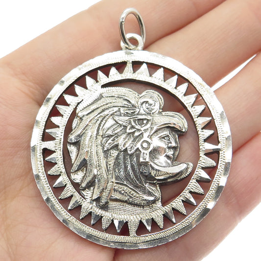 720 Silver Vintage Mexico 5 Pesos Cut-Out Indian Head Coin Pendant