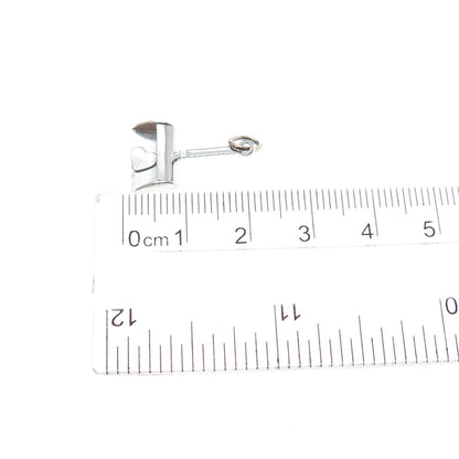 925 Sterling Silver Antique Art Deco Heart Shovel / Scoop Mini Charm Pendant