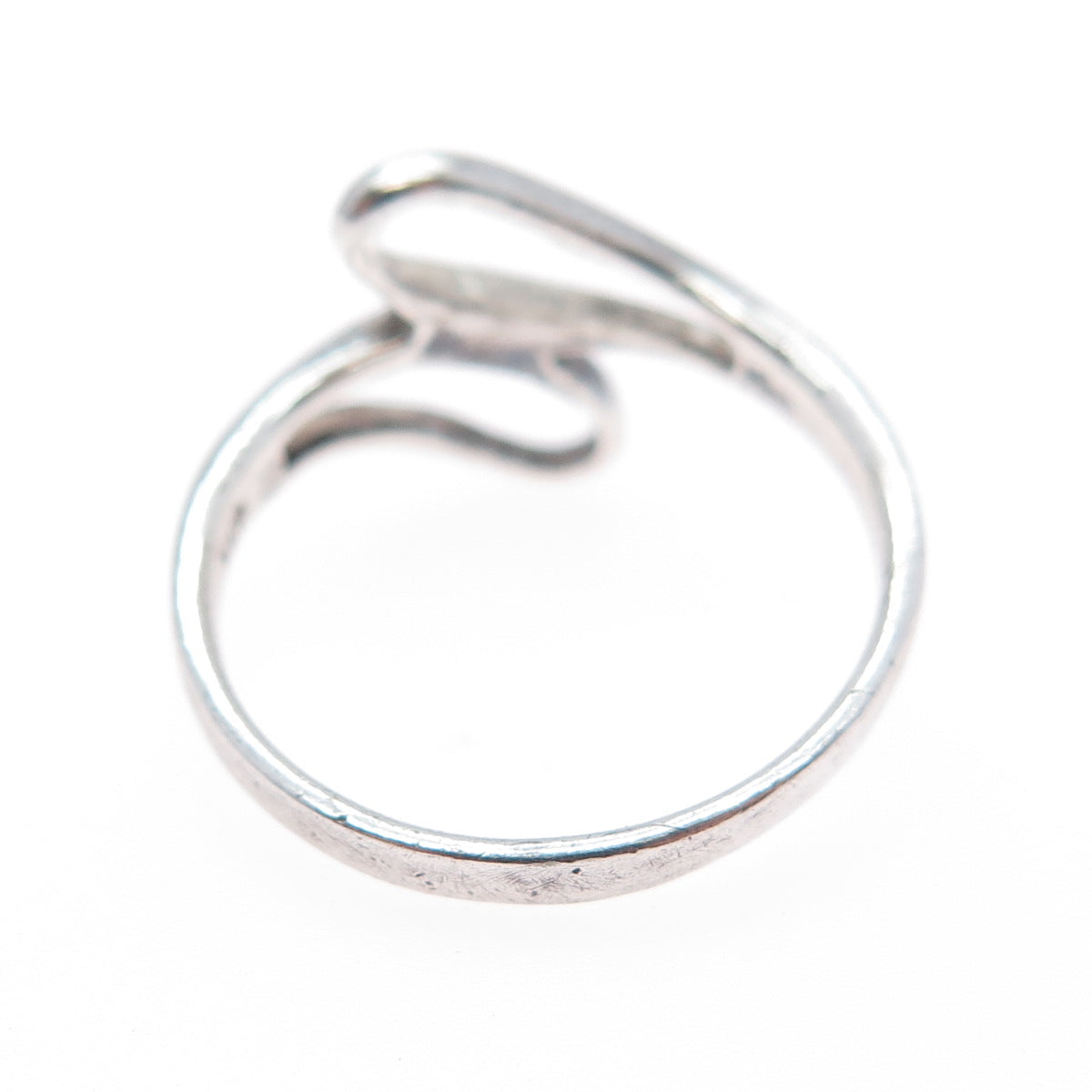 925 Sterling Silver Vintage Modernist Bypass Ring Size 8