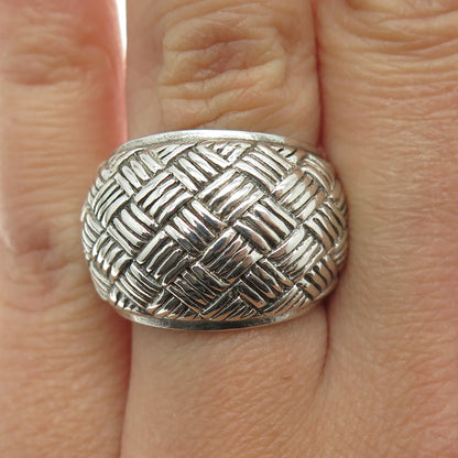 CHATEAU D'ARGENT 925 Sterling Silver Vintage Braided Pattern Dome Ring Size 7.5