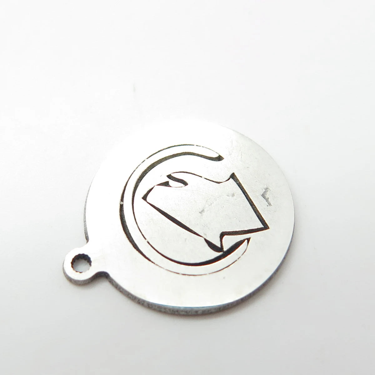 925 Sterling Silver USA Two In Town Wolf Charm Pendant