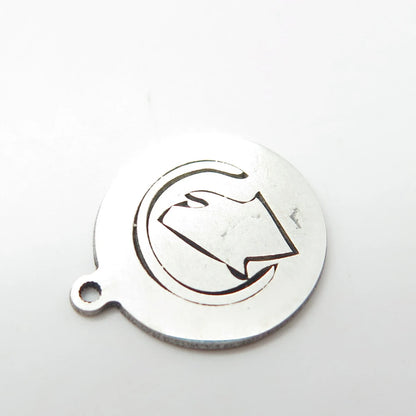 925 Sterling Silver USA Two In Town Wolf Charm Pendant