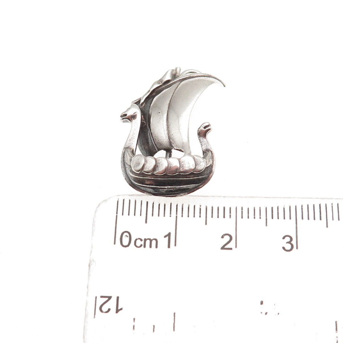 AAW Aage Wiemar 925 Sterling Silver Vintage Denmark Viking Ship Charm Pendant