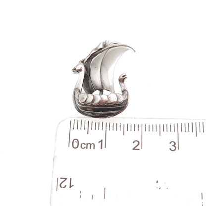AAW Aage Wiemar 925 Sterling Silver Vintage Denmark Viking Ship Charm Pendant