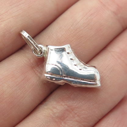 925 Sterling Silver Vintage Italy Boot Shoe 3D Charm Pendant