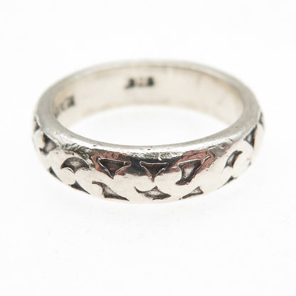 LOIS HILL 925 Sterling Silver Vintage Signature Scroll Band Ring Size 7.5