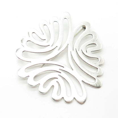 925 Sterling Silver Vintage Mexico Modernist Handmade Pin Brooch / SIGNED "SU"