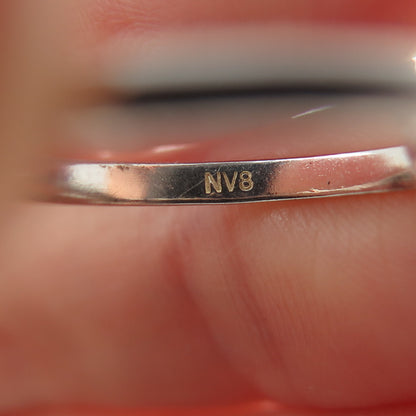 NEVADA 925 Sterling Silver Vintage Interlocked 5-Band Ring Size 8.25