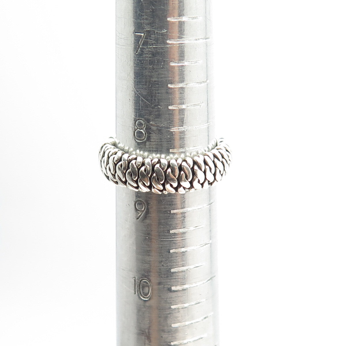 925 Sterling Silver Vintage Woven Rope Band Ring Size 8.75
