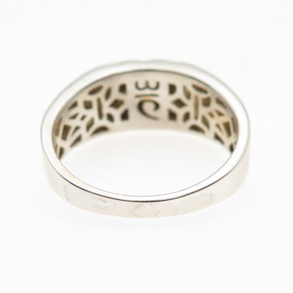 925 Sterling Silver Real Round-Cut Diamond Signet Ring Size 10.25