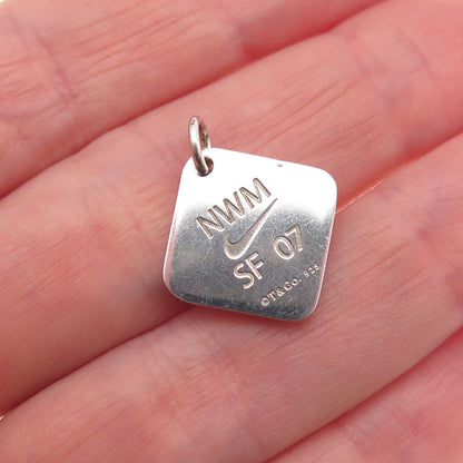 Tiffany & Co. Sterling Silver Vintage Nike Women's Marathon 2007 Mini Pendant