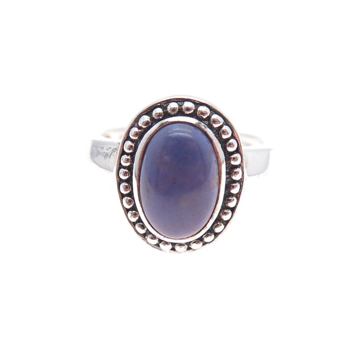 MICHELLE ALBALA 925 Sterling Silver Vintage Real Sugilite Beaded Ring Size 6