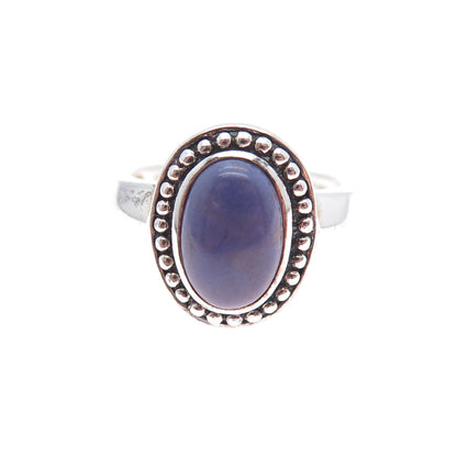 MICHELLE ALBALA 925 Sterling Silver Vintage Real Sugilite Beaded Ring Size 6