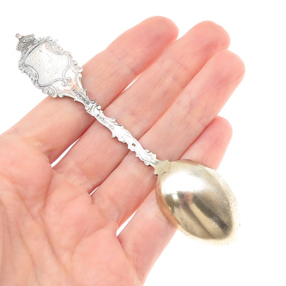 925 Sterling Antique 1901 Canada Enamel Provincial Building Halifax Coffee Spoon