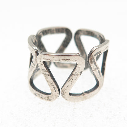 925 Sterling Silver Vintage Mexico Zig Zag Oxidized Ring Size 5