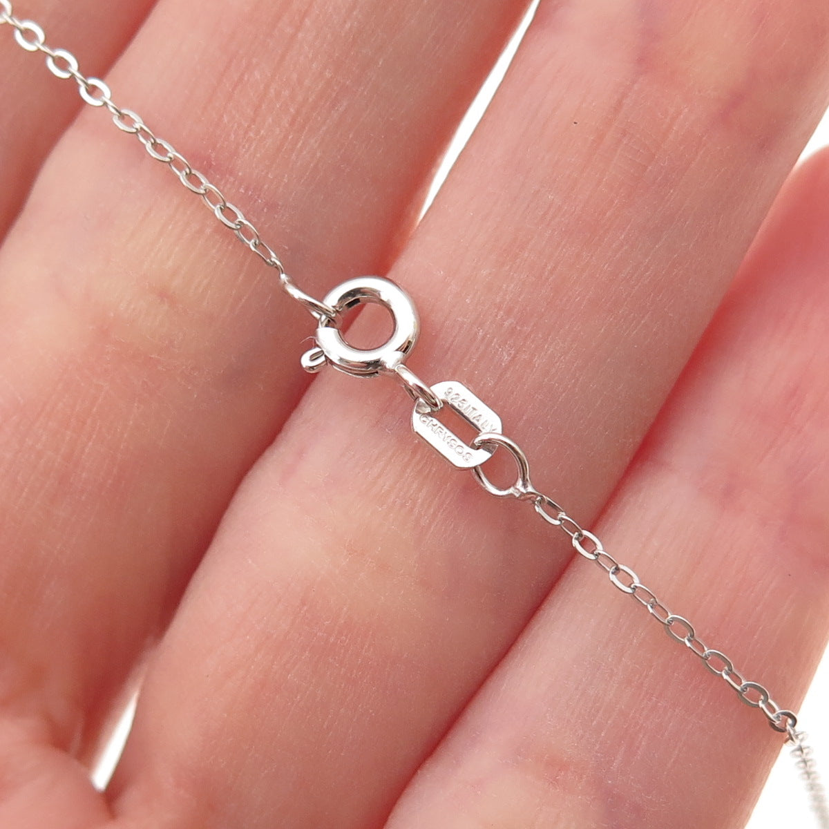Chuck Clemency 925 Sterling Silver Real Green Amethyst Cable Chain Necklace 20"