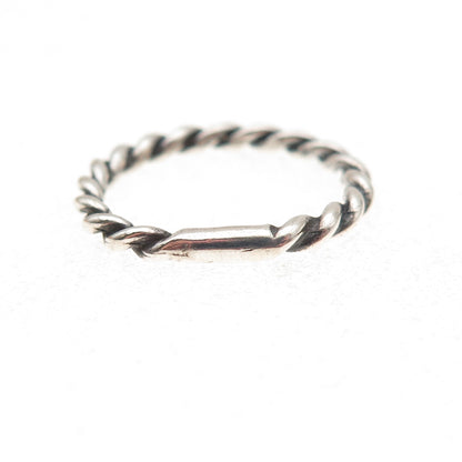 Carolyn Pollack 925 Sterling Silver Vintage Twisted Oxidized Band Ring Size 7