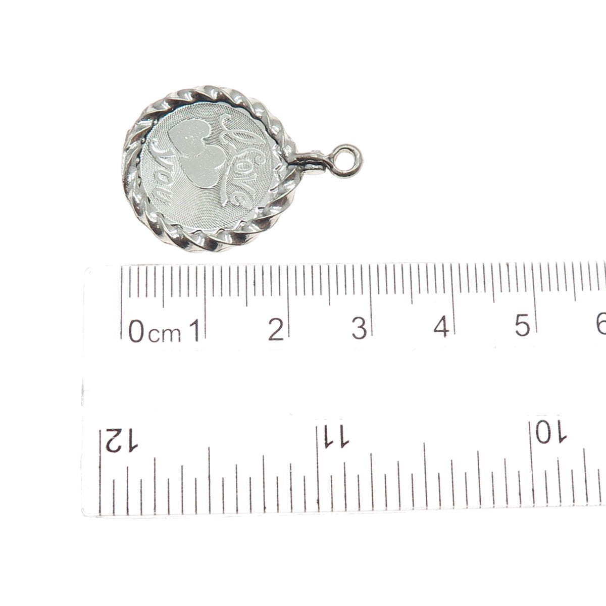 SPENCER CO. 925 Sterling Silver Vintage I Love You Charm Pendant
