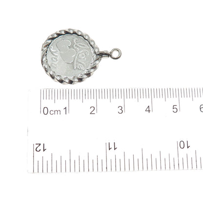 SPENCER CO. 925 Sterling Silver Vintage I Love You Charm Pendant