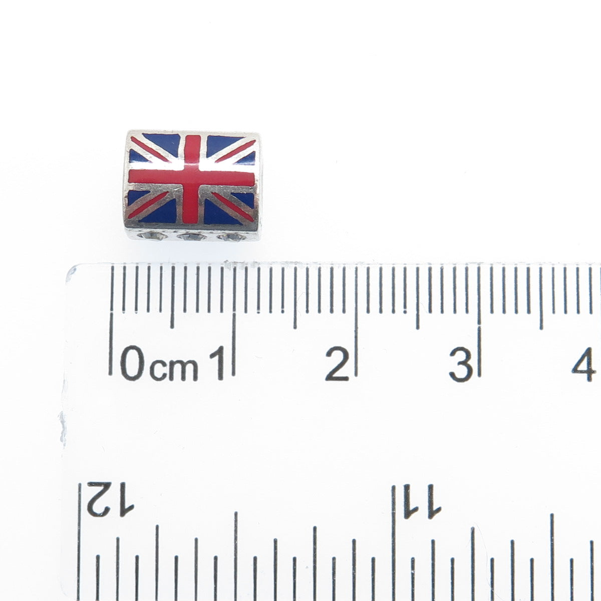 CHAMILIA & SWAROVSKI 925 Sterling Silver Enamel Crystal UK Flag Bead Charm