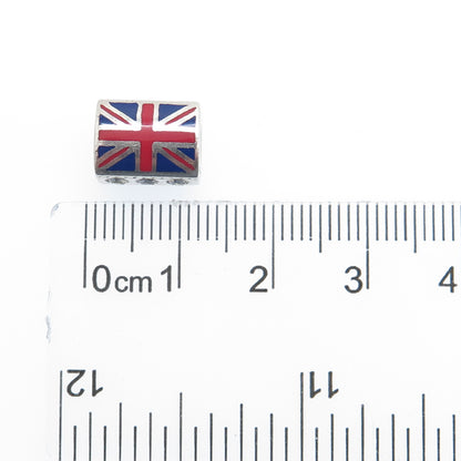 CHAMILIA & SWAROVSKI 925 Sterling Silver Enamel Crystal UK Flag Bead Charm