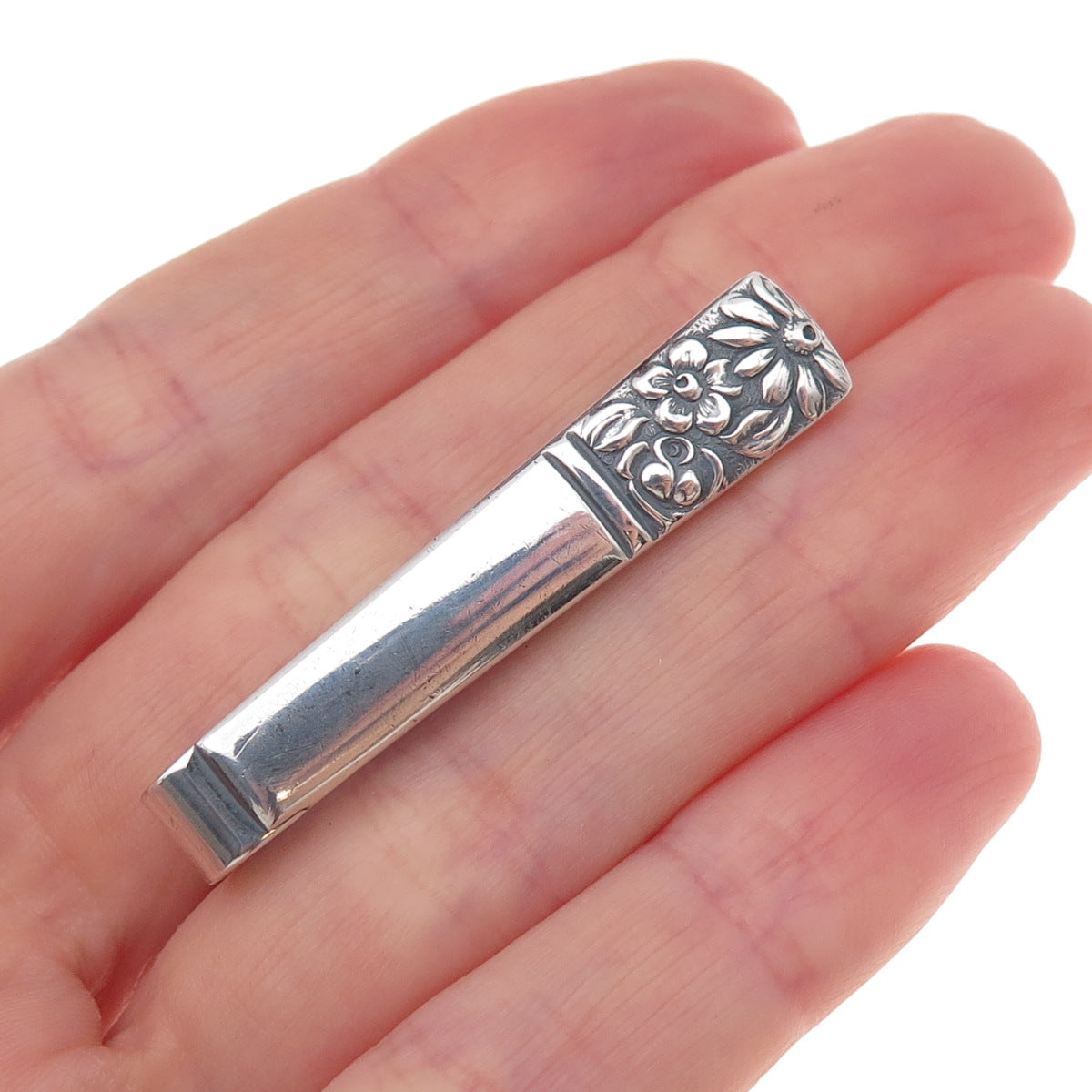 Towle 925 Sterling Silver Vintage 1965 Contessina Oxidized Tie Clip