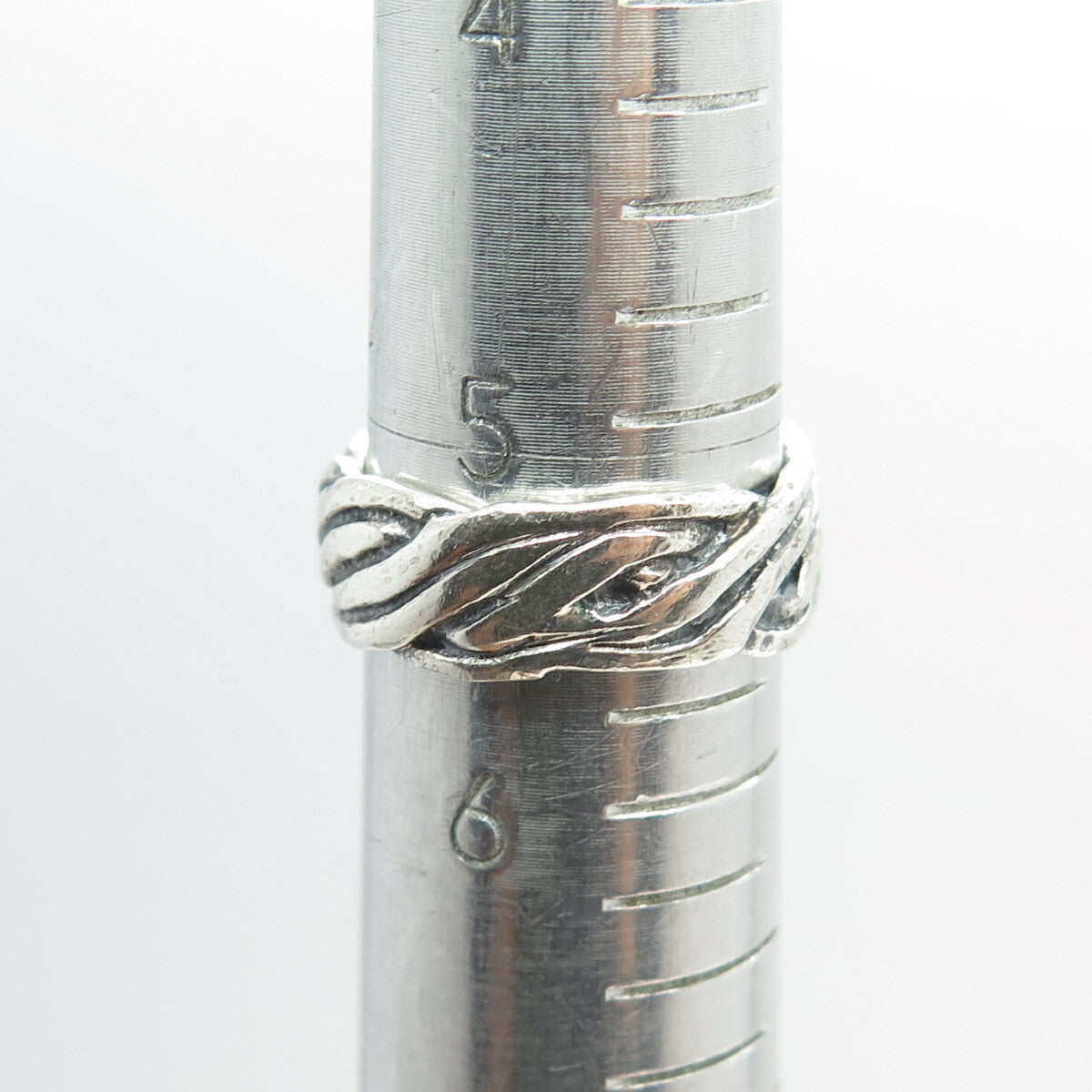 925 Sterling Silver Vintage Twisted Rope Band Ring Size 5.75