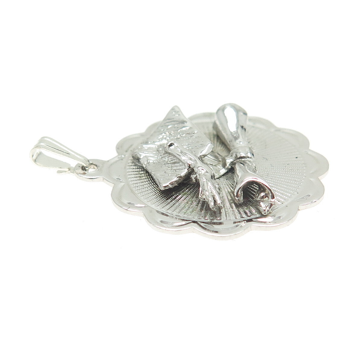 JEANOR 925 Sterling Silver Vintage Graduation Academic Cap Pendant