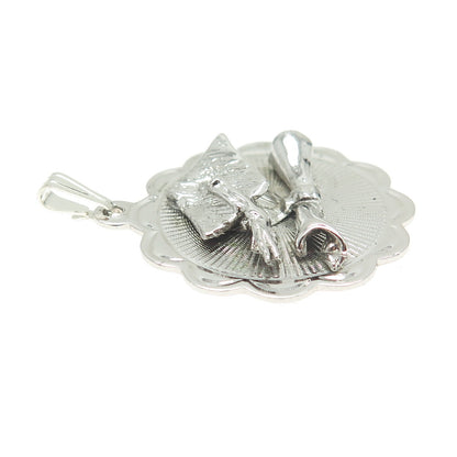 JEANOR 925 Sterling Silver Vintage Graduation Academic Cap Pendant