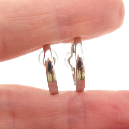 DBJ Dee Berkle 925 Sterling Silver Real Round-Cut Green Amethyst Hoop Earrings