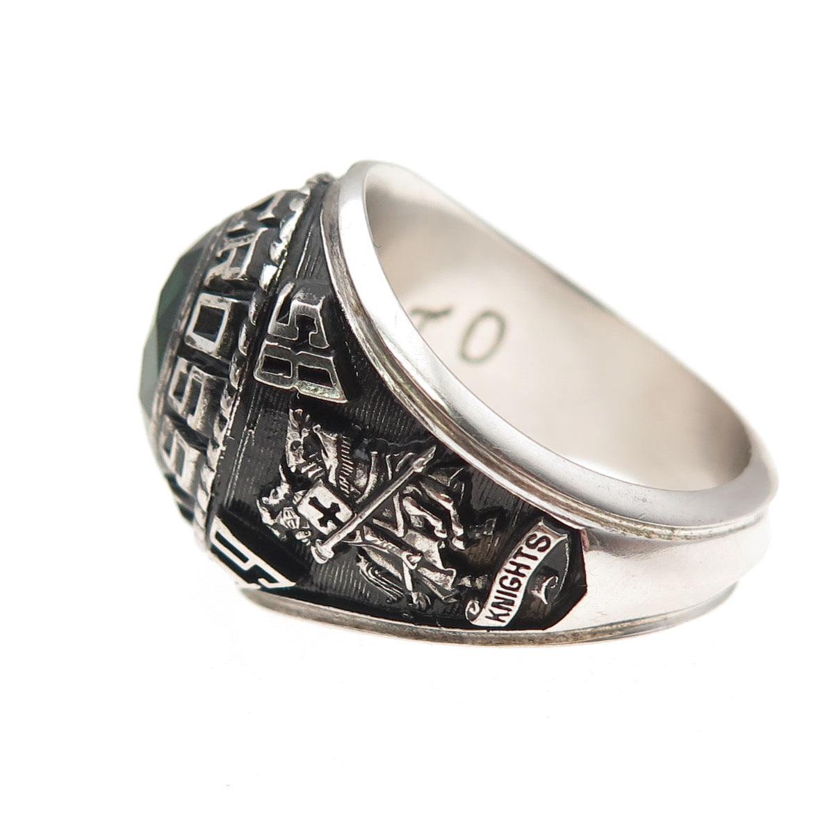 Josten 925 Sterling Silver Vintage C Z Holy Cross High School Ring Size 9
