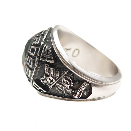 Josten 925 Sterling Silver Vintage C Z Holy Cross High School Ring Size 9